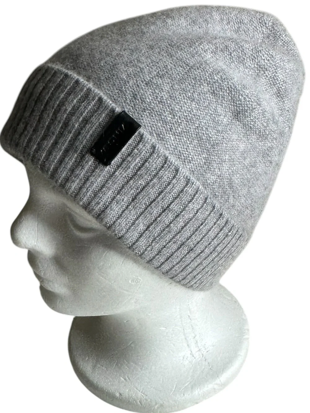 VINCE 100% Cashmere Brushed Rib Knit Cuff  Beanie Hat Heather Gray OS NWT Unisex